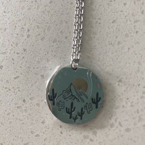 Desert mountain silver necklace